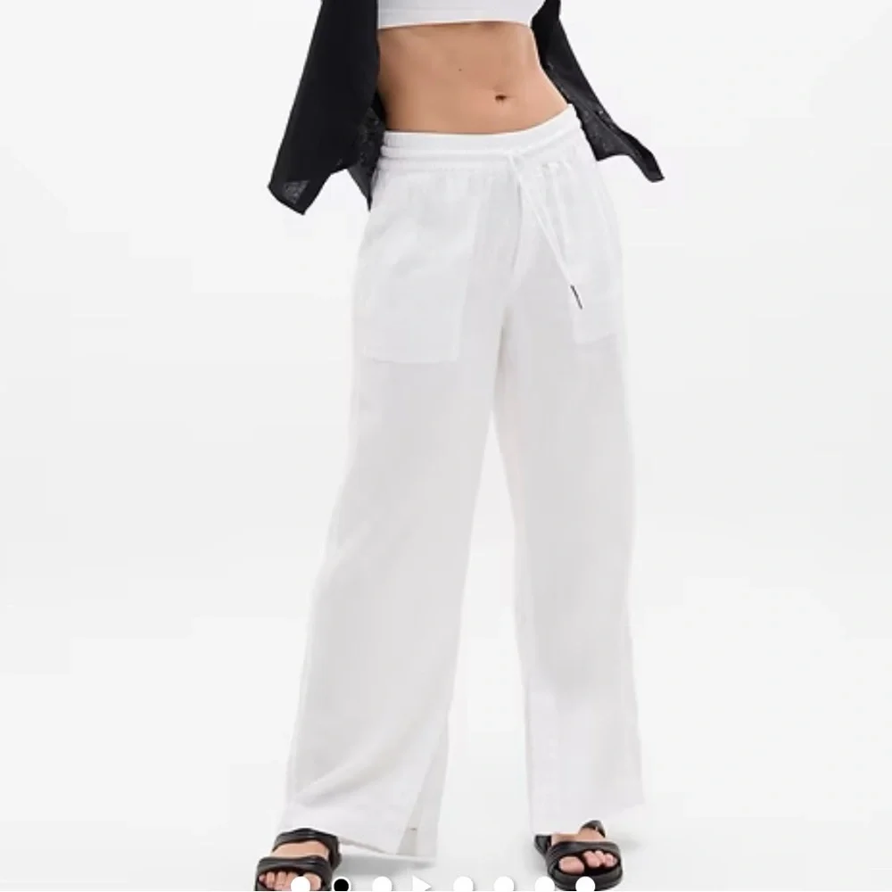 Athleta Retreat Linen High Rise Wide Leg Pant White Size Small - Never Worn - Picture 2 of 12